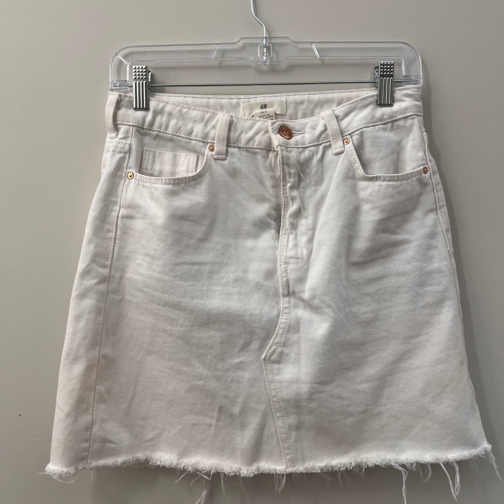 H&M White Denim Skirt